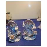 Decorative Snowman Sisters Figurine Set