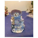 Decorative Snow Lady with Lantern Figurine