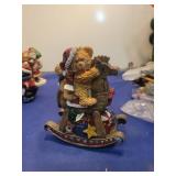 Decorative Christmas Bear on Rocking Chair Figurine