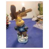Holiday Moose Figurine in Winter Sweater