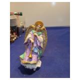 Decorative Angel Figurine with Golden Trumpet