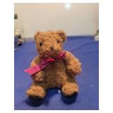 Classic Brown Teddy Bear with Pink Bow