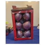 Purple Glitter Christmas Ball Ornaments Set