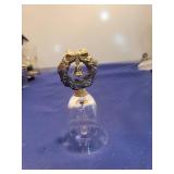 1992 Crystal Holiday Bell with Wreath Topper