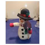Decorative Snowman with Black Top Hat Ornament