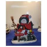 North Pole Snowman Wooden Christmas Decoration