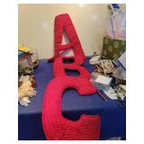 Decorative Red Polka Dot Letter A B C  Wall Art