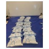 Blue and White Ceramic Christmas Village Houses