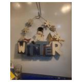 WINTER Decorative Wall Sign with Snowman