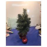 Christmas Boot Planter with Pine Tree