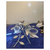 Decorative Bird & Leaf Tea Light Candle Holder