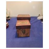 2 Decorative Music Note Storage Boxes