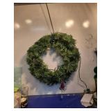 Pre-lit Artificial Pine Christmas Wreath