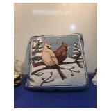 Cardinal Winter Scene Decorative Pillow