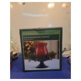 Holiday Time Red Hurricane Candle Holder with Pedestal