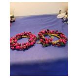 Artificial Red Berry Wreath with Foliage candle rings