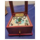 Christmas Winter Scene Musical Box with Drawer needs batteries