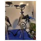 Decorative Black Metal reindeer Candelabra