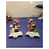 Christmas Bear and Snowman Stocking Holders