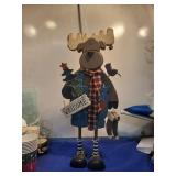 Wooden Moose Welcome Sign Decoration