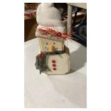 Handcrafted cement or heavy brick Snowman Decorationt