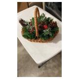 Woven Christmas Basket Centerpiece