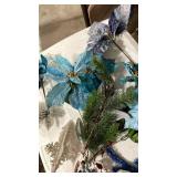 Blue and Silver Holiday Poinsettia mix