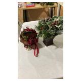 Holiday Pine Cone and Berry Decorative Arrangement