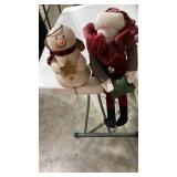 Decorative Holiday Snowman and Santa Shelf Sitters