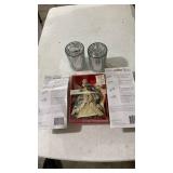 Holiday Decor Set - Mercury Glass Votives and Light Clips