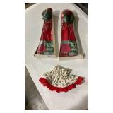 Holiday Over Shade Red Lampshade Set with Holly Print Slip Cover