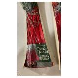 Holiday Over Shade Red Lampshade Set with Holly Print Slip Cover