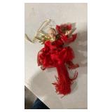 Red and Gold Christmas Angel Ornament