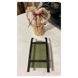 Decorative angel and ceramic and metal sleigh