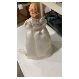 Decorative Angel Tree Topper in White and Gold