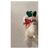 1997 Spuffins White Holiday Plush Dog