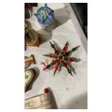 Traditional Christmas Ornament Collection with Messiah Sheet Music