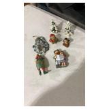 Christmas decorated figures, with Snow-Covered Trees