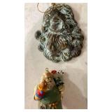 Christmas decorated figures, with Snow-Covered Trees