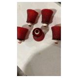 Ruby Red Hobnail Glass Votive Holders