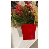 Festive Red and Gold Christmas Floral Arrangement