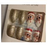 Santa Claus Press-On Nails Set with Gold Glitter