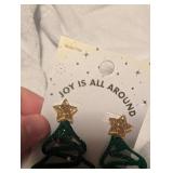 Glittery Christmas Tree Dangle Earrings