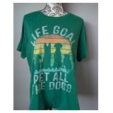 Pet All The Dogs Green T-Shirt - XXL