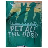 Pet All The Dogs Green T-Shirt - XXL