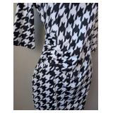 Houndstooth Pattern Bodycon Dress - Large