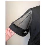 Black Sparkle Evening Dress with Sheer Sleeves - 3XL