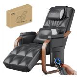 LEERCON Massage Chair Full Body, L-Track 4D Zero Gravity Shiatsu Heating Massage Recliner Chair,PU Leather,Adjustable Footrest for Study, Office, Living Room, Assembly Required - Retail: $699