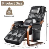 LEERCON Massage Chair Full Body, L-Track 4D Zero Gravity Shiatsu Heating Massage Recliner Chair,PU Leather,Adjustable Footrest for Study, Office, Living Room, Assembly Required - Retail: $699