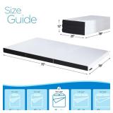 Roxzo 4 inch Twin Tri-Folding Memory Foam Mattress, Portable Trifold Mattress Topper with Washable Cover, Non-Slip Bottom for Camping, Guest Bed, 75\"x38\"x4\" - Retail: $130